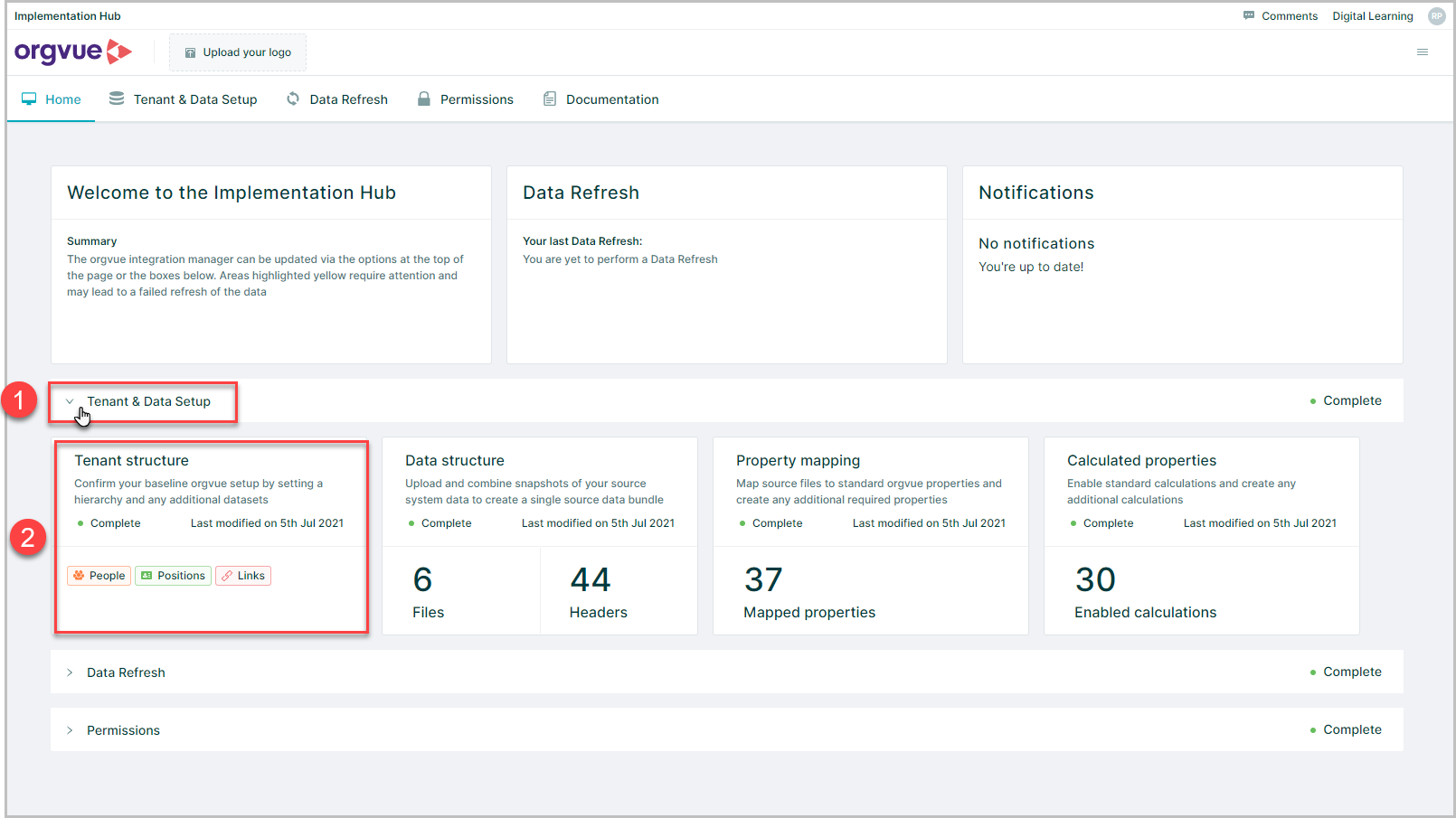 Tenant and Data Setup | Orgvue Implementation Hub User Guide